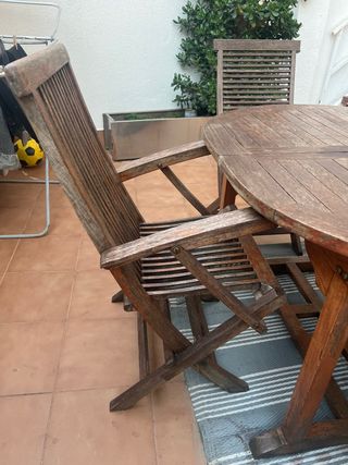 Mesa de terraza extensible de madera