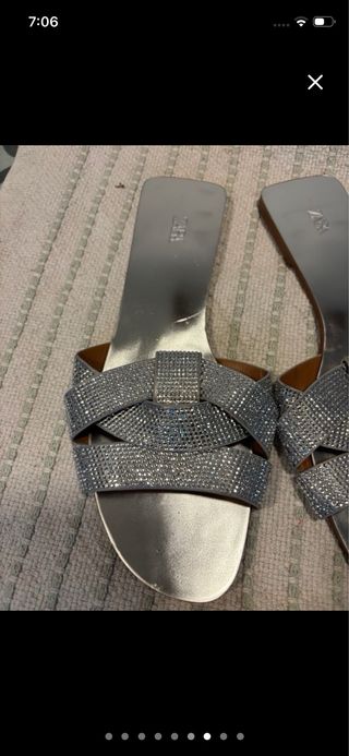 Sandalias Zara Talla 37 Brillantes