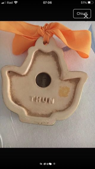Formella Thun Tulipano Arancio e Foglie Verdi