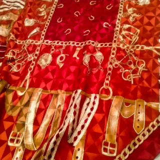 Due foulard vintage seta blu e rosso