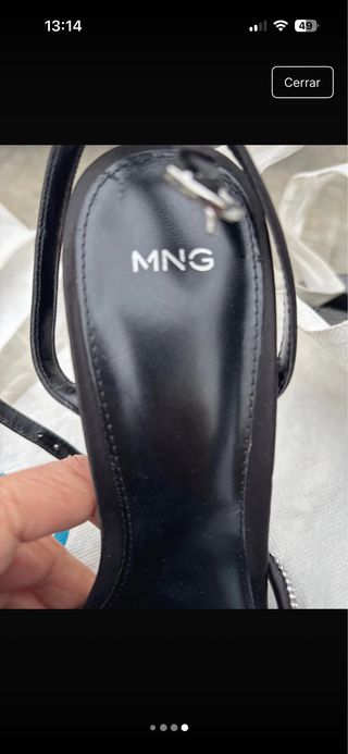 Sandalias Mango Negras Talla 39 Brillantes