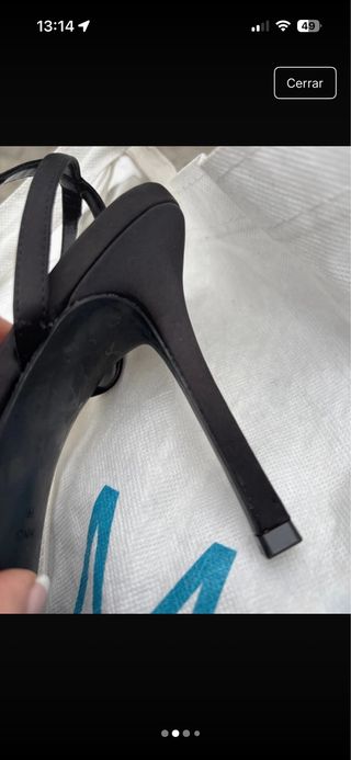 Sandalias Mango Negras Talla 39 Brillantes