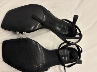 Sandalias Mango Negras Talla 39 Brillantes