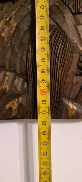 Antiguo Relieve La Última Cena madera tallada 53cm