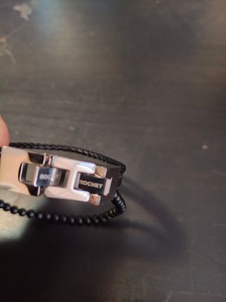 Pulsera Rochet Cuero Trenzado Hombre Plata