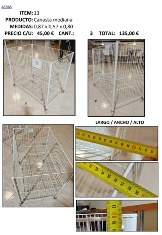 Canastas medianas para tienda (pack 3)