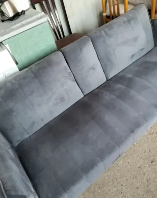 Sofá Cama Gris Terciopelo