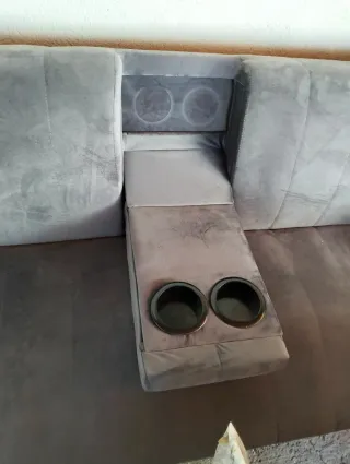 Sofá Cama Gris Terciopelo