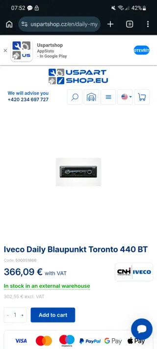 Radio Coche Blaupunkt Toronto 410BT Bluetooth