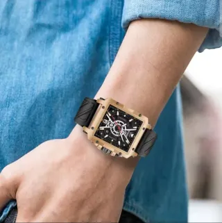 Reloj YASHOUN Hombre Cuadrado Dorado