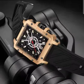 Reloj YASHOUN Hombre Cuadrado Dorado