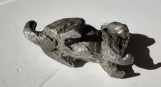 Figura Gato Antiguo Metal Plata