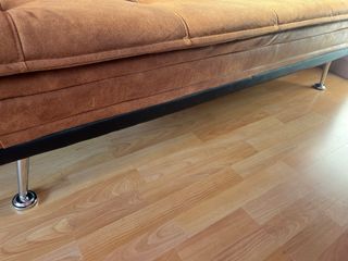 Sofá Cama Efecto Piel Vintage Marrón