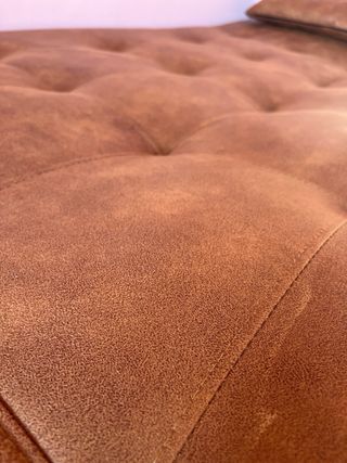 Sofá Cama Efecto Piel Vintage Marrón