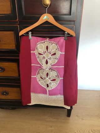 Falda Custo Talla L Piel y Tela