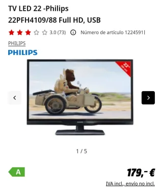 #OFERTON# TV PHILIPS 22" + MANDO NUEVO
