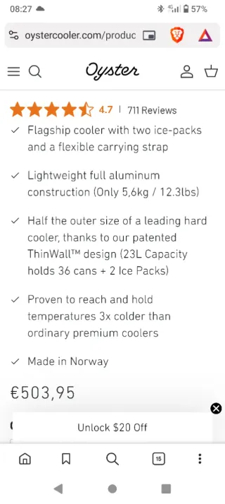 Nevera portátil premium Noruega