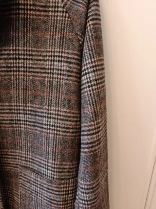 Abrigo cuadros niña Mango