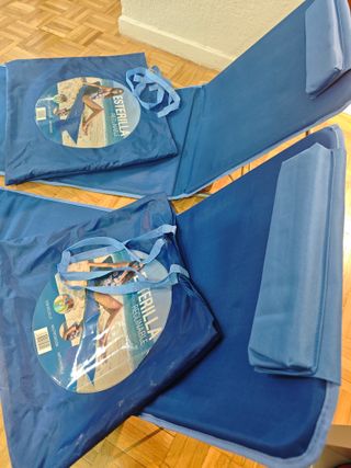 2 Sedie/Materassini da Spiaggia Reclinabili Nuovi