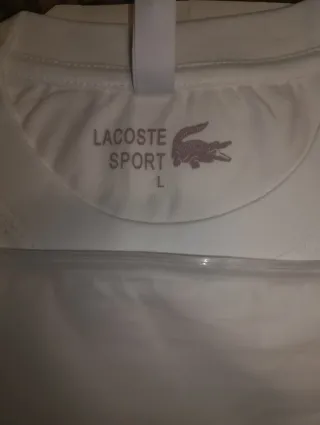 T-shirt Lacoste bianca con coccodrillo