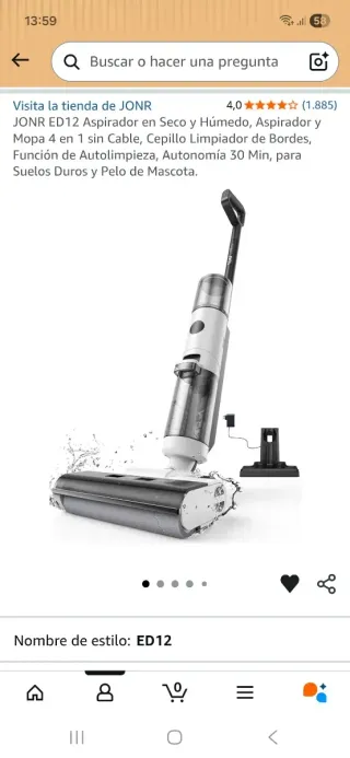 Aspiradora Fregadora Jorn inalambrica