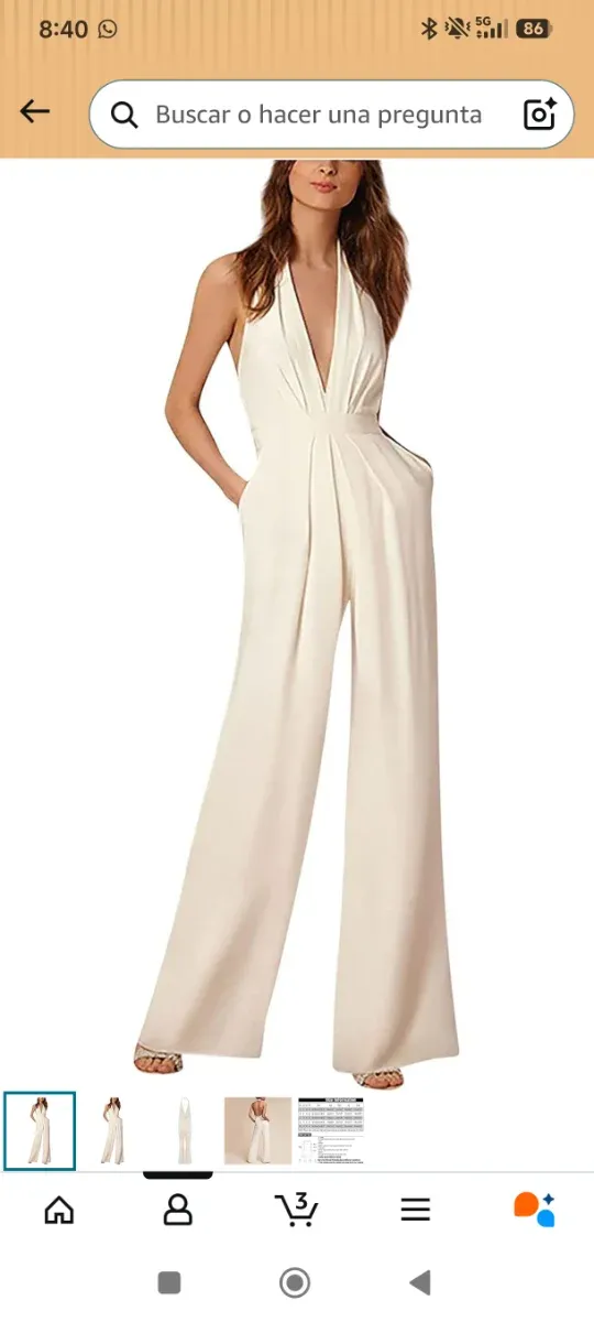 Mono de fiesta blanco talla XXL