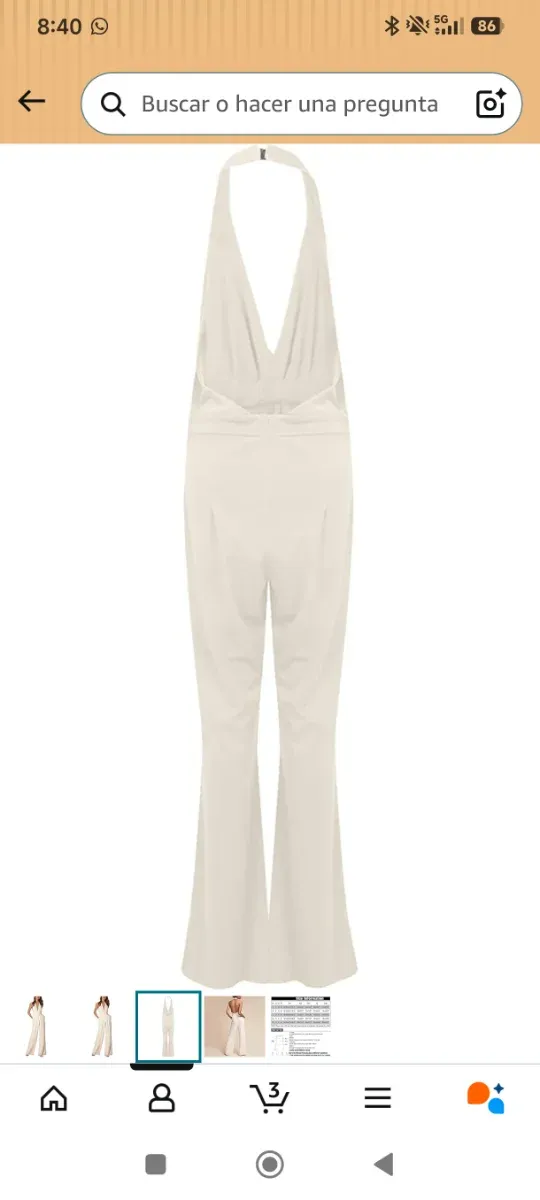 Mono de fiesta blanco talla XXL image 3