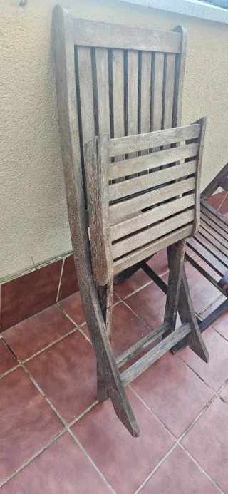 Sillas 4ud de madera plegables para jardín