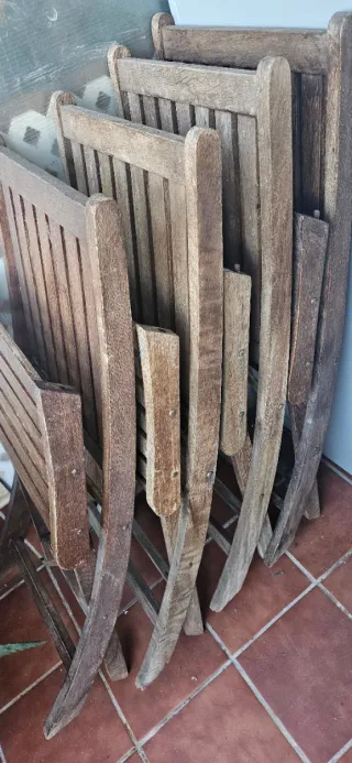 Sillas 4ud de madera plegables para jardín