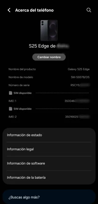 Samsung Galaxy S25 Edge 512GB Negro