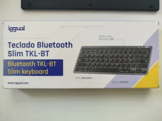 Teclado inalámbrico Iggual plata y negro