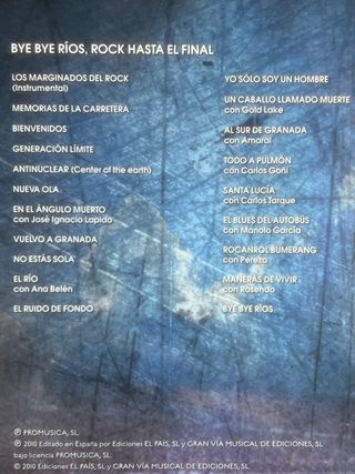 Cd musica Bye bye Rios, rock hasta el final