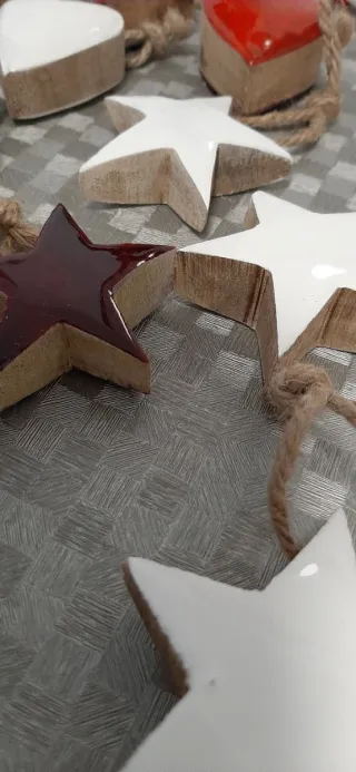 Adornos Navideños Corazones y Estrellas