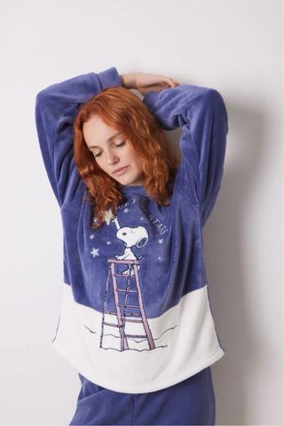 Pijama polar Snoopy azul y blanco
