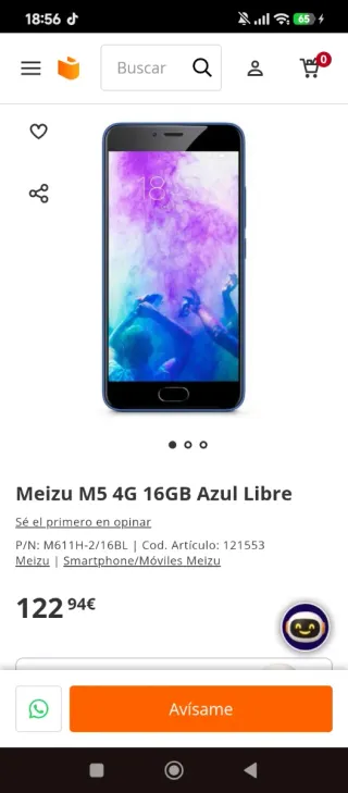 Móvil Meizu Azul