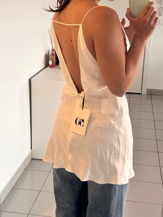 Top Zara Blanco Talla M