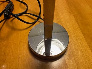 2 Bases Lámpara Mesita Noche Metal Cromado