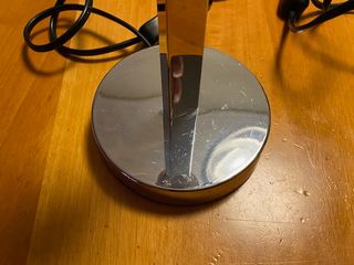 2 Bases Lámpara Mesita Noche Metal Cromado