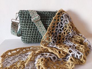 Bolso crochet bandolera verde nuevo