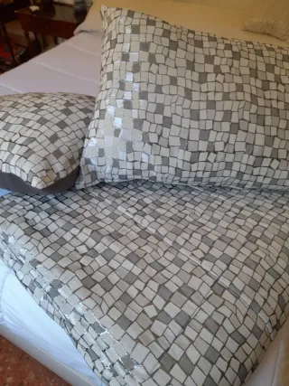 Edredón Cama 150 Beige y Gris