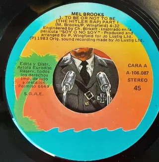 Vinilo 7 To Be Or Not To Be (The Hitler Rap)