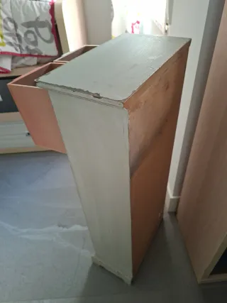 Cajonera vintage madera números multicolor