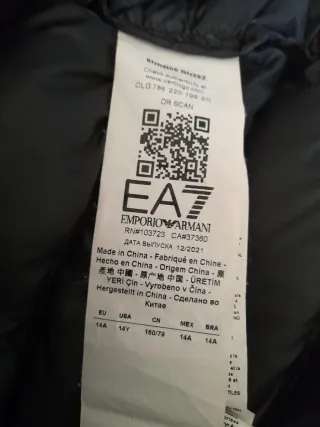 Piumino EA7 Emporio Armani 100 grammi
