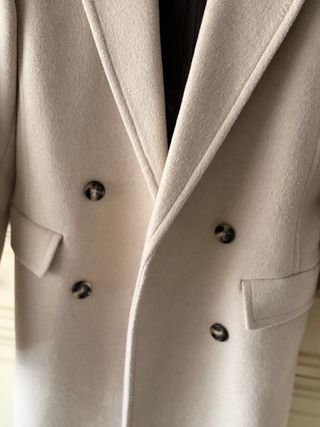 Abrigo Mango Lana Beige Talla XS doble botonadura