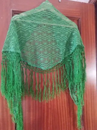Mantoncillo de feria azul y verde