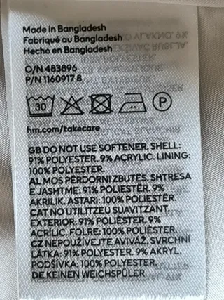 Abrigo H&M gris clarito como blanco Talla M