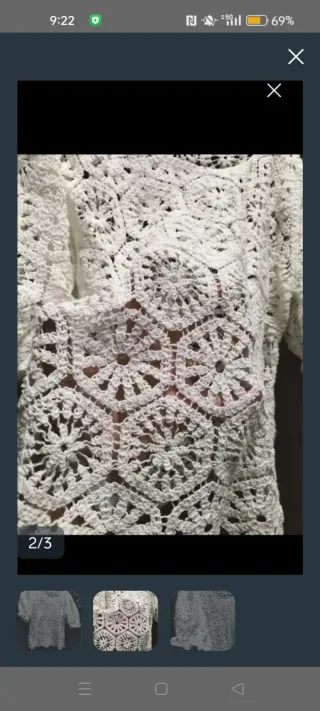 Blusa crochet blanca talla M