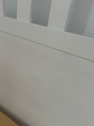 Cama individual blanca de madera Ikea