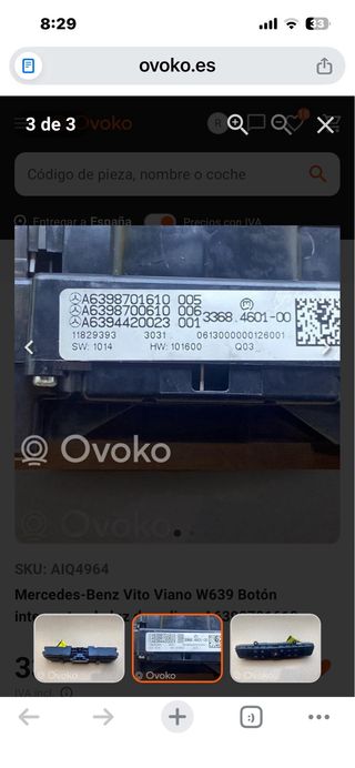 Botonera Mercedes Vito/Viano W639