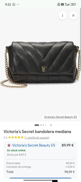 Bolso bandolera Victoria's Secret negro